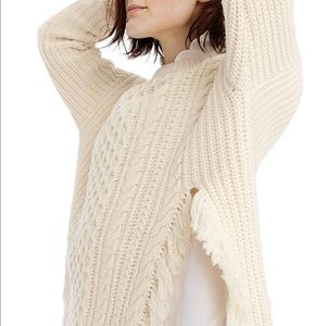 NWT JCrew Cable Fringe Sweater